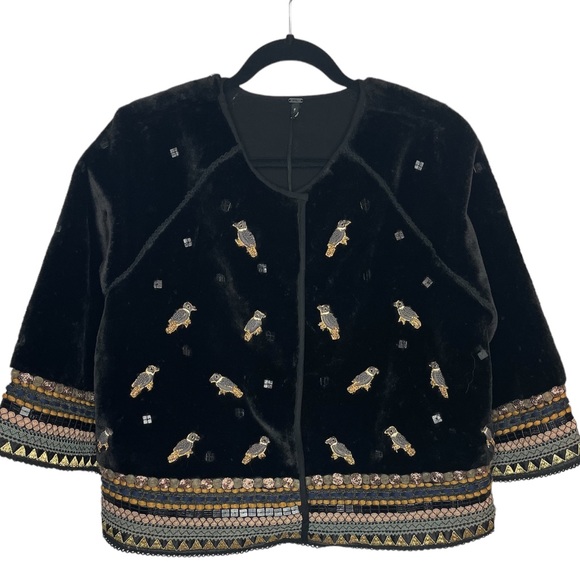 Anthropologie Jackets & Blazers - Anthropology Bl^nk London Black Meraba Bird embroidered Jacket NWT